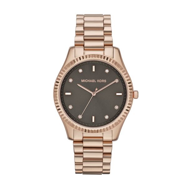 NEW MICHAEL KORS ROSE GOLDTONE BROWN DIAL MSRP$299