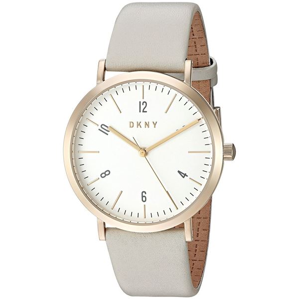 NEW DKNY WHITE DIAL LEATHER STRAP MSRP $199 WATCH.