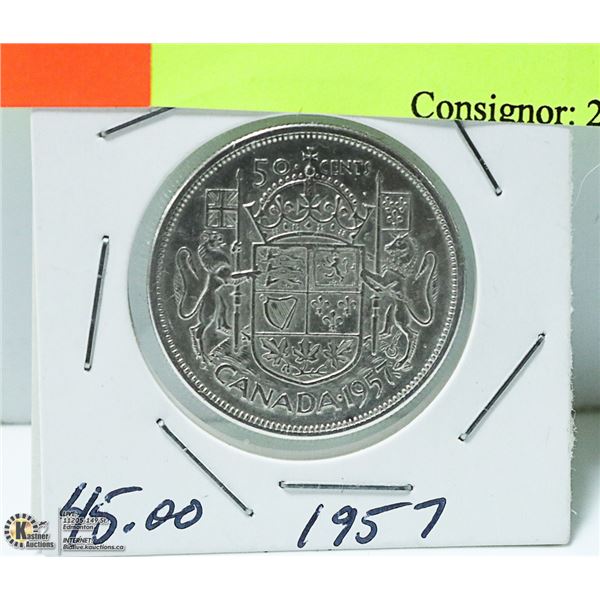 1957 SILVER 50 CENT PIECE
