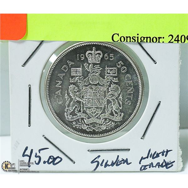 1965 SILVER 50 CENT PIECE