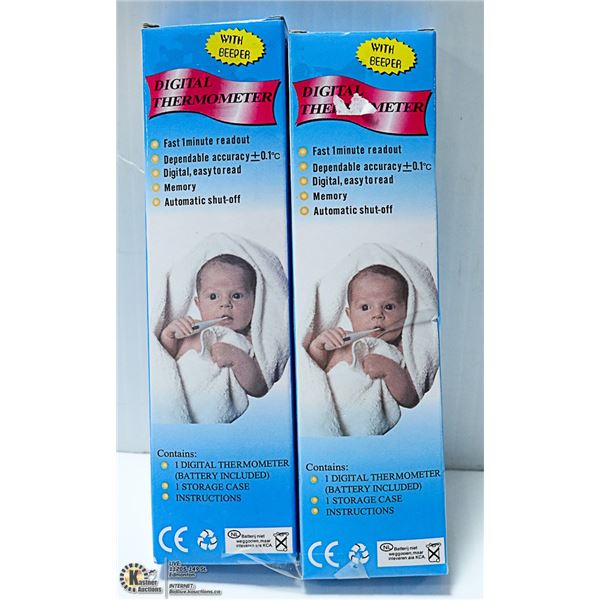 SET OF 2 DIGITAL THERMOMETERS FULL FEATURES