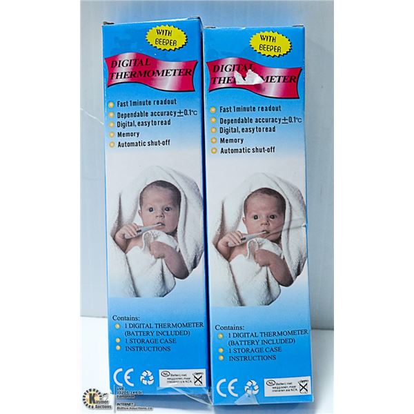SET OF 2 DIGITAL THERMOMETERS FULL FEATURES