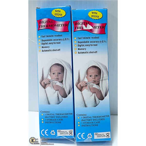 SET OF 2 DIGITAL THERMOMETERS FULL FEATURES