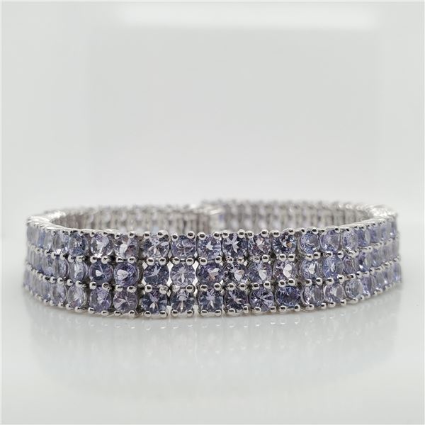 18)  STERLING SILVER TANZANITE BRACELET