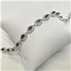 Image 1 : 20)  STERLING SILVER SAPPHIRE BRACELET.