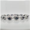 Image 2 : 20)  STERLING SILVER SAPPHIRE BRACELET.