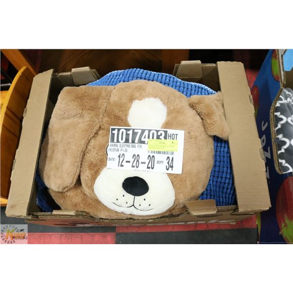 HUGFUN KIDS ANIMAL SLUMBER (SLEEPING) BAG DOG