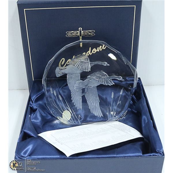 DARTINGTON LEAD CRYSTAL CANADA GEESE IN FLIGHT