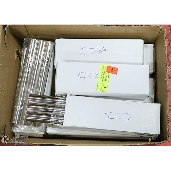 LOT OF 9 STAINLESS STEEL 3 CIGAR TUBE CASE -CT-3S