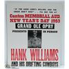 Image 1 : HANK WILLIAMS POSTER 22" X 26"