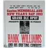 Image 1 : HANK WILLIAMS POSTER 22" X 26"
