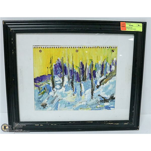 JUSTIN OBRADOVIC ORIGINAL"WINTER DAWN LAKESHORE