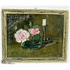 Image 1 : VINTAGE OIL PAINTING CIRCA 1927 FLORAL 13 X 11