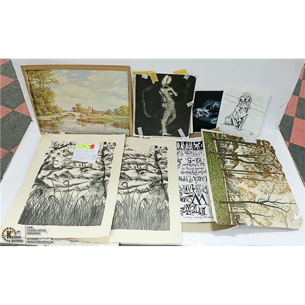 LOT OF VARIOUS PORTFOLIO SKETCHES