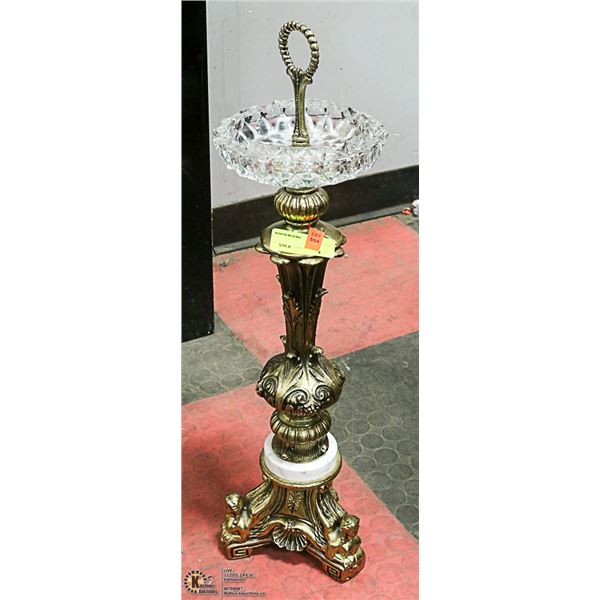 VINTAGE FLOOR STANDING ASHTRAY, 26" TALL