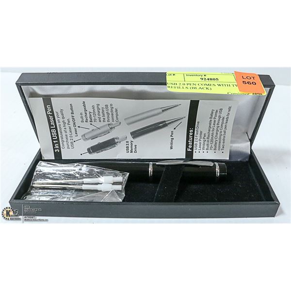 USB 2.0 PEN COMES WITH TWO INK REFILLS (BLACK)