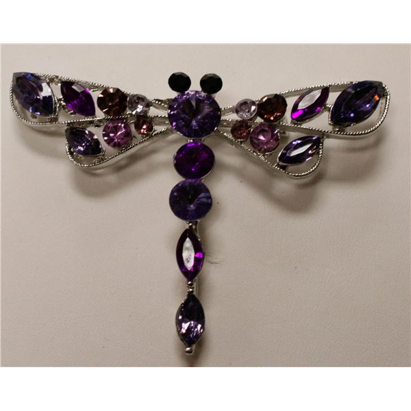 DRAGONFLY RHINESTONE BROOCH