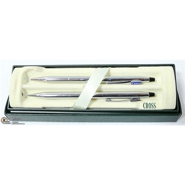 VINTAGE CROSS PEN/PENCIL SET AND PARKER PEN