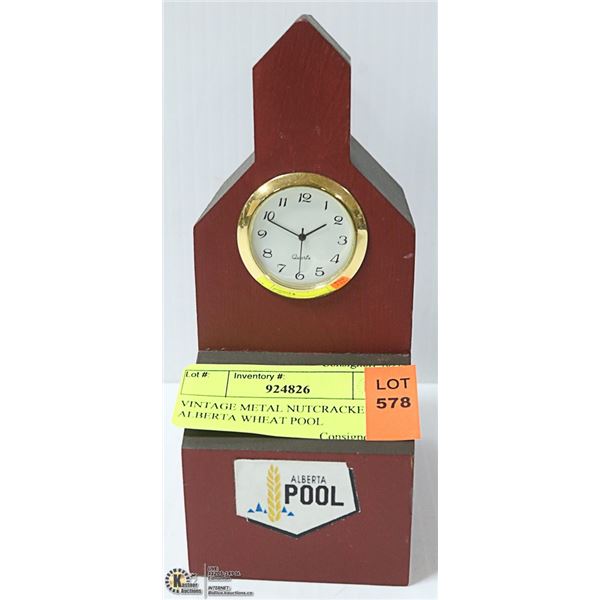 VINTAGE METAL NUTCRACKER AND ALBERTA WHEAT POOL