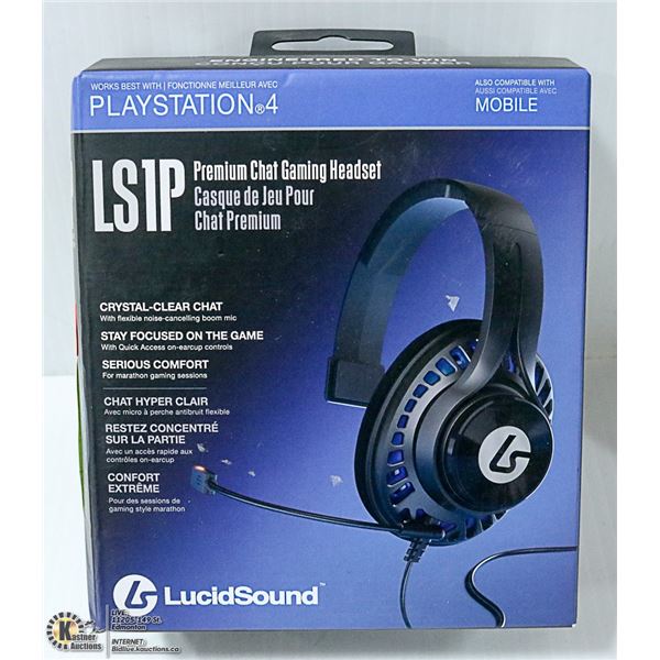 LUCID SOUND LS1P PS4 PREMIUM CHAT GAMING HEADSET