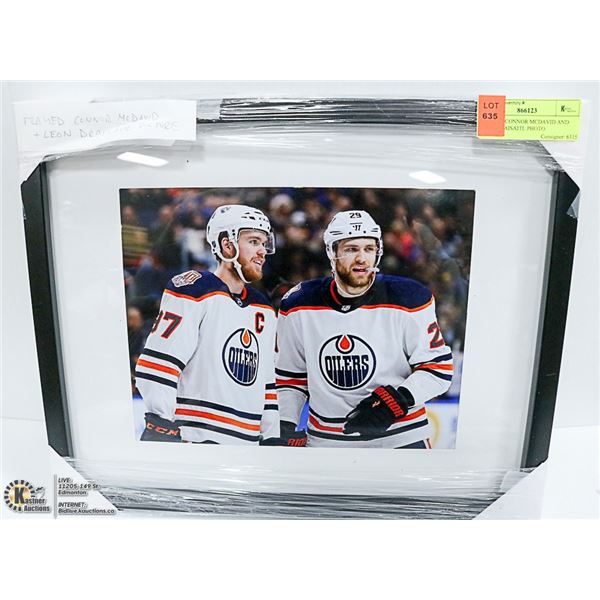 FRAMED CONNOR MCDAVID AND LEON DRAISAITL PHOTO, 15 X 12