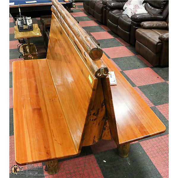 APPROX. 5' RUSTIC BACK-TO-BACK LOG BENCH SEAT