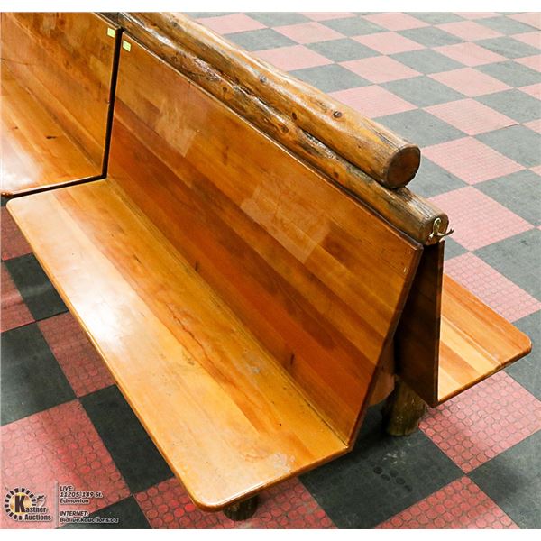 APPROX. 5' RUSTIC BACK-TO-BACK LOG BENCH SEAT
