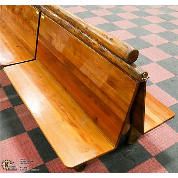 APPROX. 5' RUSTIC BACK-TO-BACK LOG BENCH SEAT