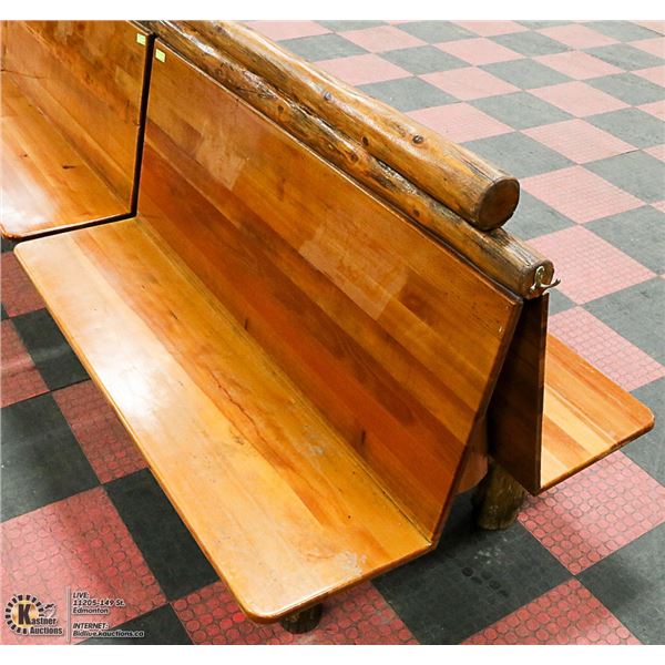 APPROX. 5' RUSTIC BACK-TO-BACK LOG BENCH SEAT