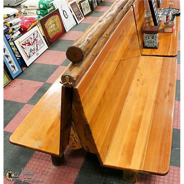 APPROX. 5' RUSTIC BACK-TO-BACK LOG BENCH SEAT