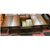 Image 1 : RUSTIC STYLE WOODTONE STORAGE COFFEE TABLE, 48 X 24 X 22