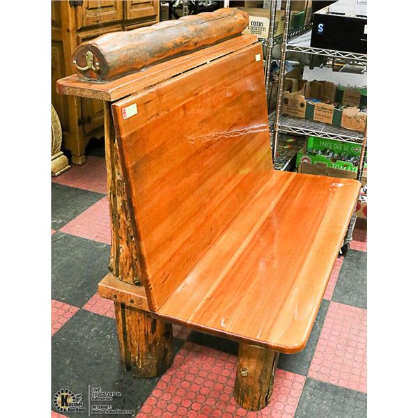 APPROX. 4' RUSTIC LOG BENCH SEAT