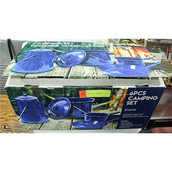 NEW 6PC ENAMEL CAMPING SET