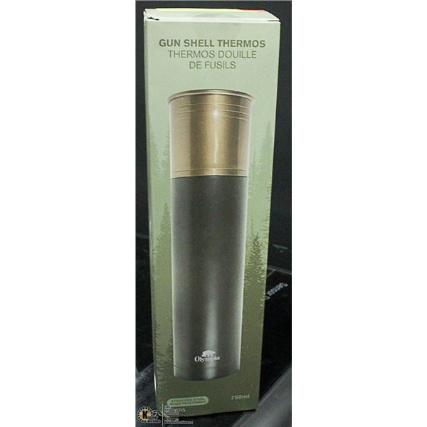 NEW OLYMPIA SHOTGUN SHELL SHAPED THERMOS