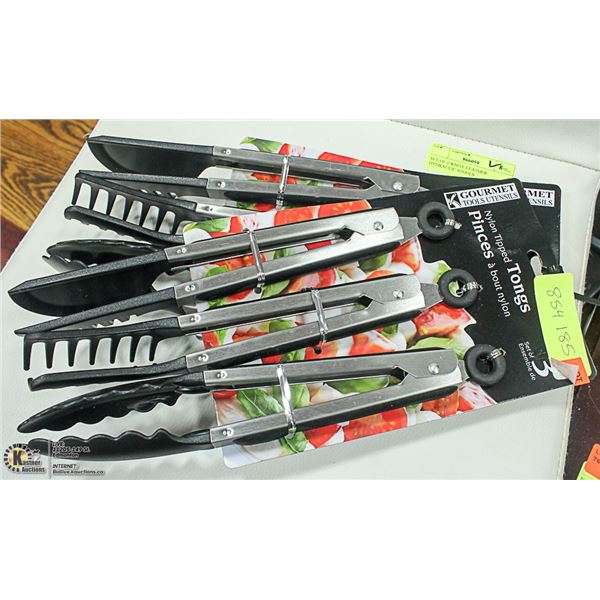 LOT OF 2 NEW 3PC NYLON TIPPED TONGS