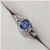 Image 3 : 10 KARAT WHITE GOLD SAPPHIRE AND DIAMOND RING