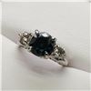 Image 3 : 24) 10 KARAT WHITE GOLD BLUE DIAMOND RING.