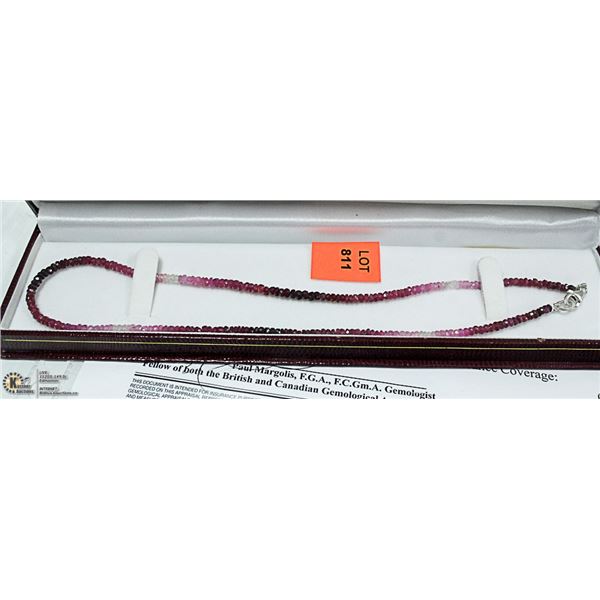 23)  SINGLE STRAND OF RUBY AND PINK SAPPHIRE
