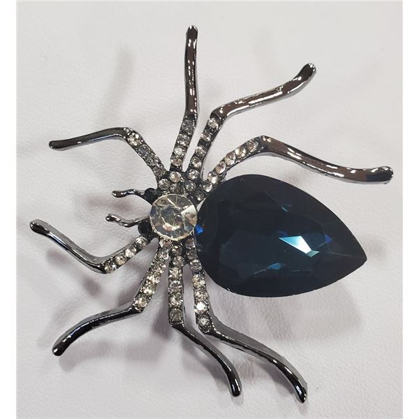RHINESTONE SPIDER BROOCH