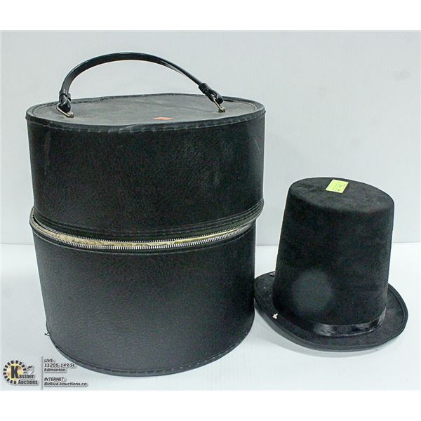 VINTAGE HAT BOX WITH TOP HAT