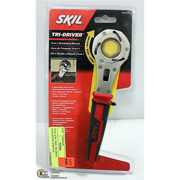 NEW 14 IN 1 SKIL TRI-DRIVE RATCHETING WRENCH