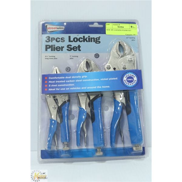 NEW 3PC LOCKING PLIERS SET