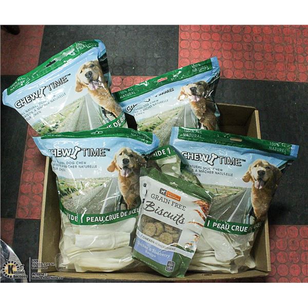 CASE OF 4 CHEW TIME NATURAL BEEF HIDE DOG TREATS