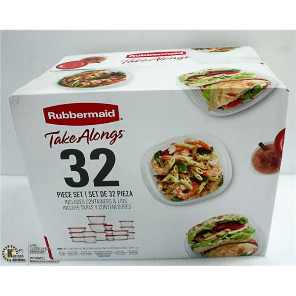 NEW RUBBERMAID 32PC TAKE-ALONGS - FOR LUNCHES &