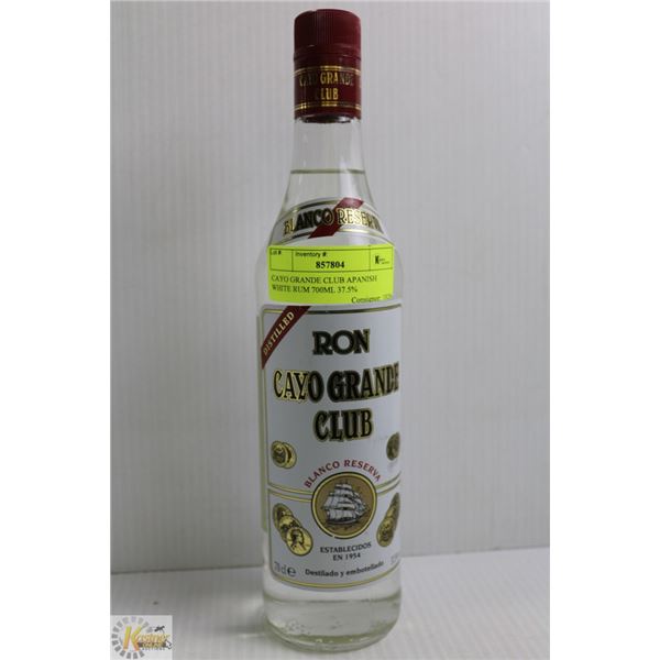 CAYO GRANDE CLUB SPANISH WHITE RUM 700ML 37.5%