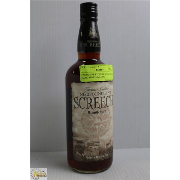 FAMOUS NEWFOUNDLAND SCREECH DARK RUM 750ML 40%