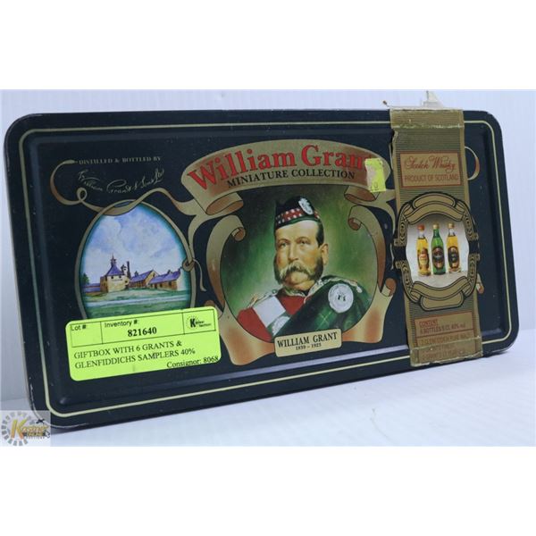 GIFTBOX WITH 6 GRANTS & GLENFIDDICHS SAMPLERS 40%