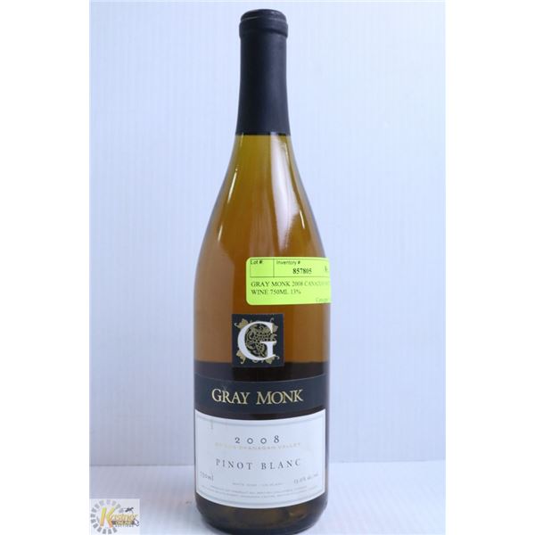GRAY MONK 2008 CANADIAN WHITE WINE 750ML 13%