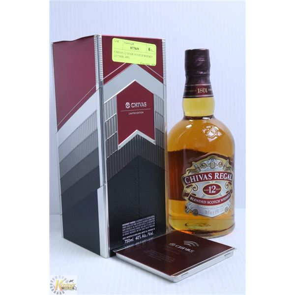 CHIVAS 12 YEAR SCOTCH WHISKY LE750ML 40%