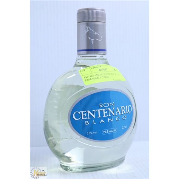 CENTENARIO COTSARICAN WHITE RUM 35%ALC 750ML